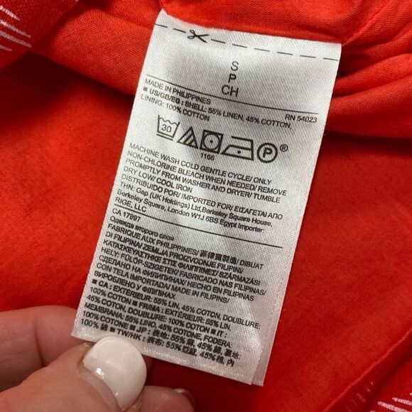 Banana Republic Red & White Geometric Linen Blend Mini Skirt Size Small NWT - Picture 5 of 5